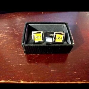 Green Bay Packers Silver Square Cufflinks